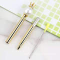 New Style Pearl Crown Metal Pen Rhinestones Crown Ball Pen Crystal Metal Big Diamond Tip Pen With Custom Logo